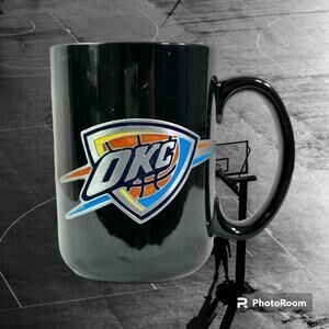3/$20 Oklahoma City OKC Thunder Black Ceramic Coffee Mug Basketball Logo